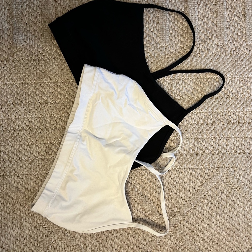 Black and White Sports Bra Set